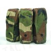 Airsoft Molle Triple AK Magazine Pouch Camo Woodland