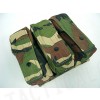 Airsoft Molle Triple AK Magazine Pouch Camo Woodland