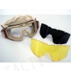 Airsoft Tactical Desert Goggle Glasses with 3 Lens Tan