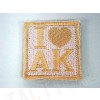 I Love AK AEG Military Velcro Patch Tan
