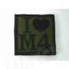I Love M4 AEG Military Velcro Patch OD