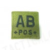 AB POS Blood Type Identification Velcro Patch Olive Drab OD