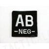 AB NEG Blood Type Identification Velcro Patch Black