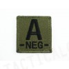 A NEG Blood Type Identification Velcro Patch Olive Drab OD
