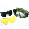 Airsoft Tactical Desert Goggle Glasses with 3 Lens OD