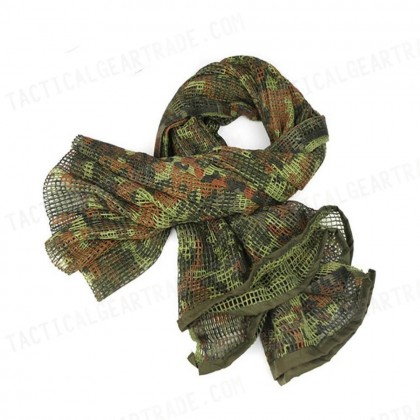 Face Veil Mesh Netting Scarf Mask German Woodland Camo