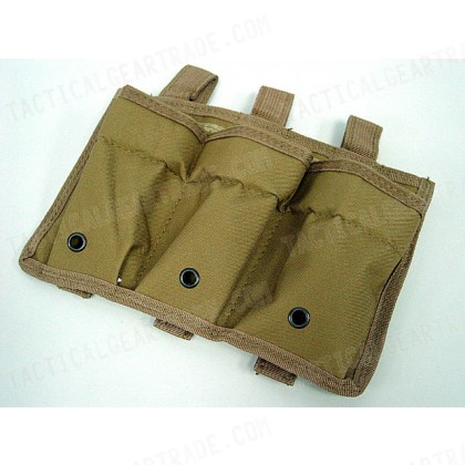 Airsoft Molle Triple Magazine Open Top Pouch Coyote Brown