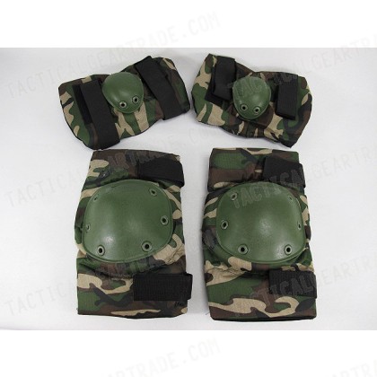 SWAT Special Force Knee & Elbow Pads Camo Woodland