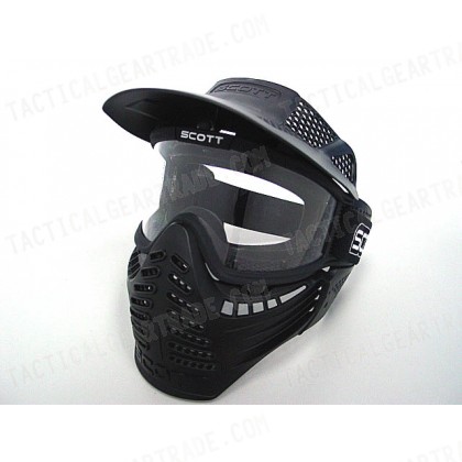 Full Face Airsoft Paintball Goggle Clear Lens Mask BK