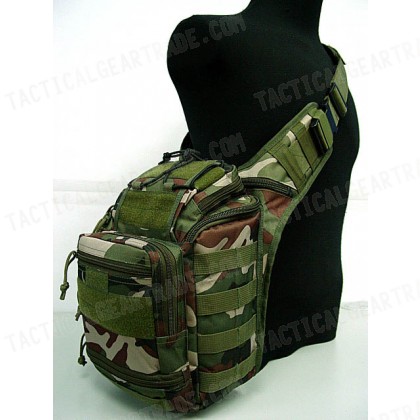 Multi Purpose Molle Gear Shoulder Bag Camo Woodland