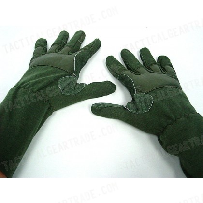 Airsoft Mid Arm Full Finger Tactical Flight Gloves OD