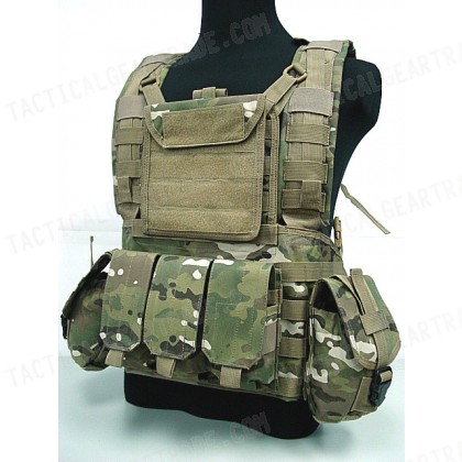 Airsoft Molle Canteen Hydration Combat RRV Vest Multi Camo