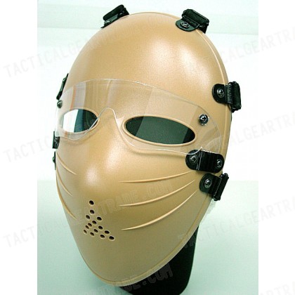 Tactical Full Face Airsoft Killer Mask w/ Goggle Tan