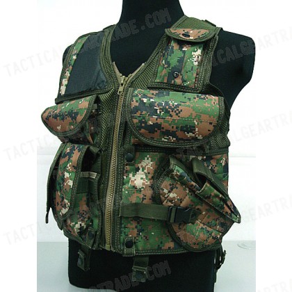 USMC Hunting Combat Tactical Vest Type B Digital Camo Woodland