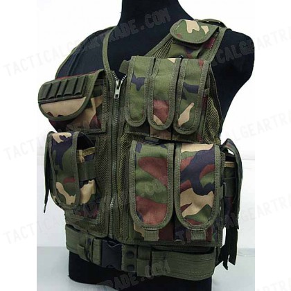 Deluxe Airsoft Tactical Combat Mesh Vest Camo Woodland