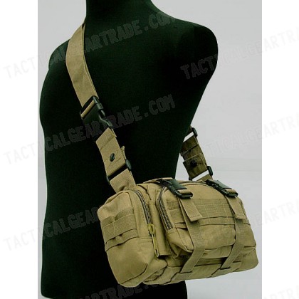 Molle Utility Shoulder Waist Pouch Bag Coyote Brown