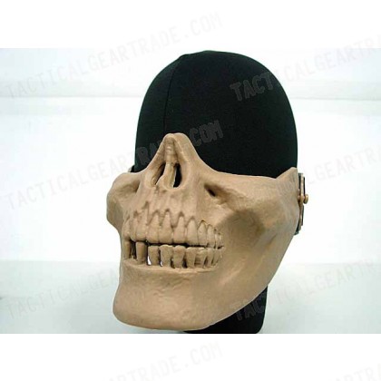 Airsoft Skull Skeleton Half Face Protector Mask Tan