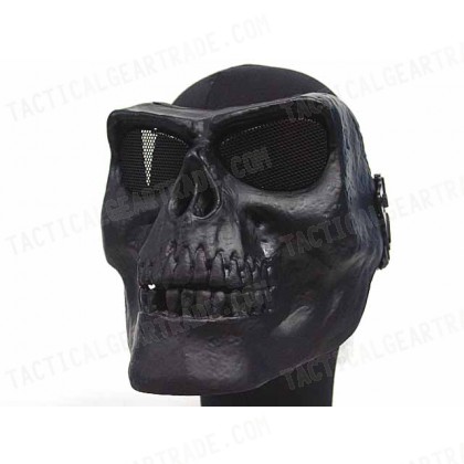 Airsoft Skull Skeleton Full Face Protector Mask Black