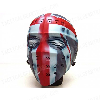 Full Face Hockey Type Airsoft Mesh Goggle Mask UK Flag