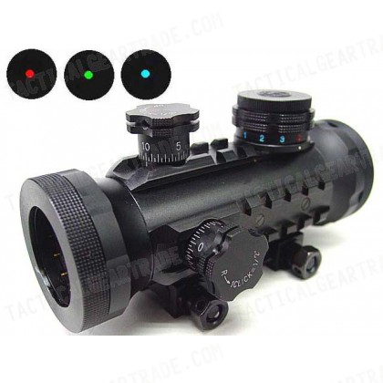 BSA 1x30 30mm Tri-Rail Red/Green/Blue Dot Sight Rifle Scope