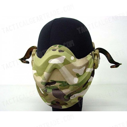 Light Weight Neoprene Hard Foam Half Face Mask Multi Camo