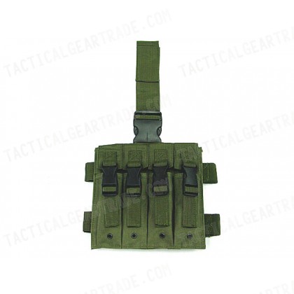 Quadruple MP5 Magazine Drop Leg Pouch OD