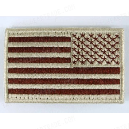 US United States USA Reverse Flag Velcro Patch Desert Tan