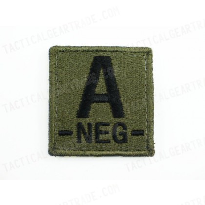 A NEG Blood Type Identification Velcro Patch Olive Drab OD