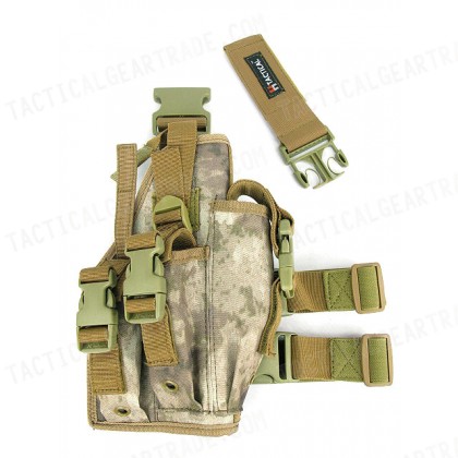 Univeral Drop Leg Large Pistol Frame Holster A-TACS Camo