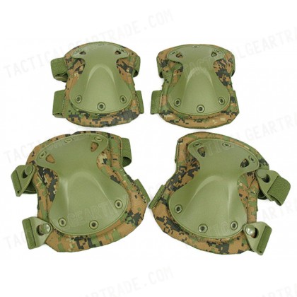 SWAT X-Cap Airsoft Paintball Knee & Elbow Pads Marpat Woodland