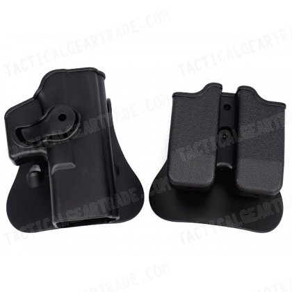 IMI Style GLOCK 17/19 RH Pistol & Magazine Paddle Holster Black