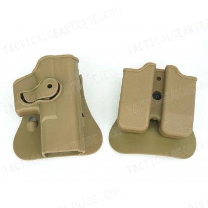 IMI Style GLOCK 17/19 RH Pistol & Magazine Paddle Holster Tan