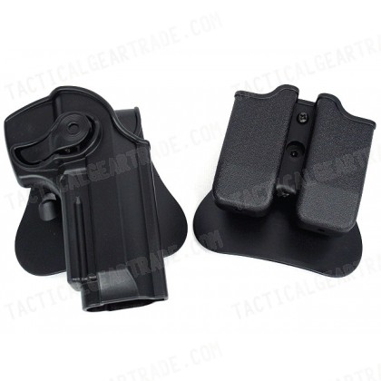 IMI Style Beretta 92/96 RH Pistol & Magazine Paddle Holster BK