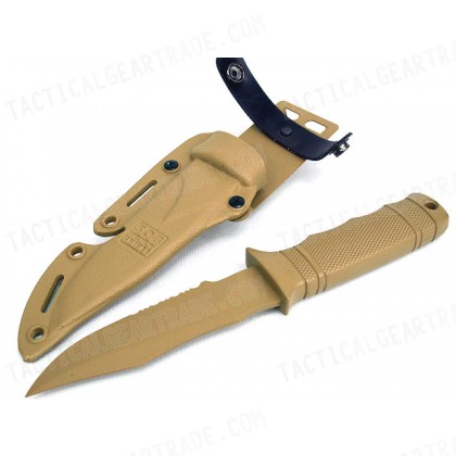 Dummy Plastic M37-K Seal Pup Knife with Sheath Tan