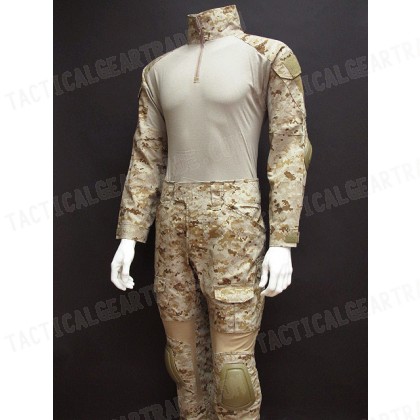 EMERSON Combat Shirt & Pants Digital Desert AOR1 Camo w/Elbow &Knee Pads