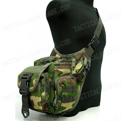 Tactical Utility Shoulder Pack Carrier Bag Camo Woodland