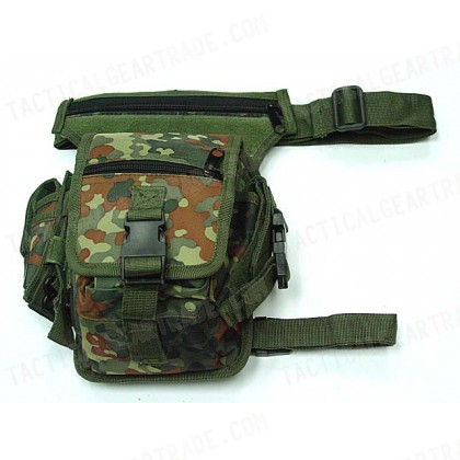 Drop Leg Utility Waist Pouch Carrier Bag German Camo Woodland