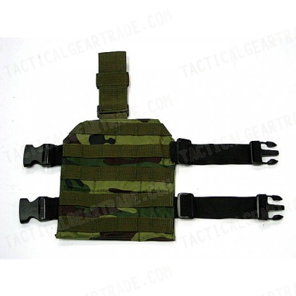 Airsoft Molle Drop Leg Panel Platform Camo Woodland