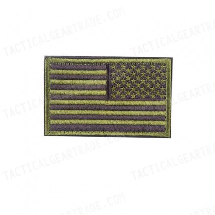 US United States USA Reverse Flag Velcro Patch OD Olive Drab