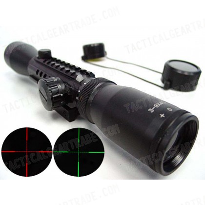 3-9x40 40mm Red/Green Illuminated Tri-rail Rifle Scope