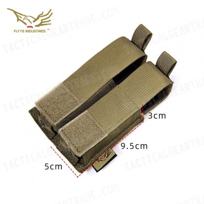 Flyye 1000D Molle Double .45 Pistol Magazine Pouch Coyote Brown