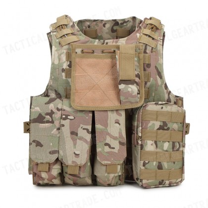 USMC Molle Combat Assault Plate Carrier Vest Multi Camo