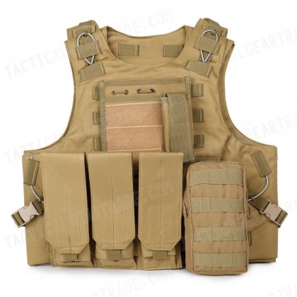 USMC Molle Combat Assault Plate Carrier Vest Coyote Brown