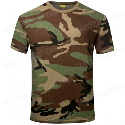 Camouflage Short Sleeve T-Shirt Camo Woodland