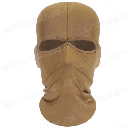 SWAT Balaclava Hood 2 Hole Head Face Mask Protector Tan