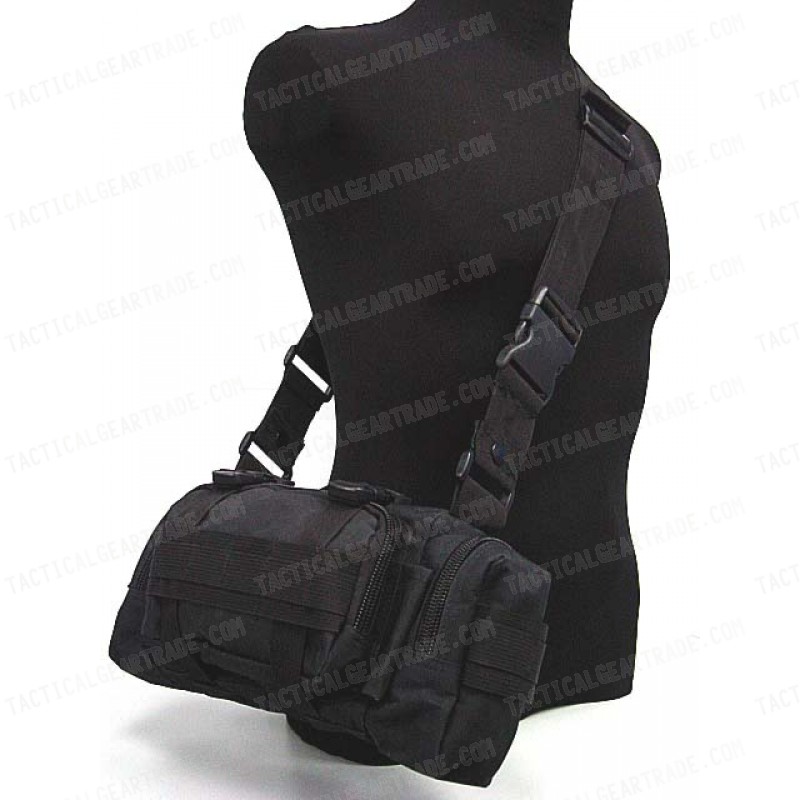 Molle Utility Shoulder Waist Pouch Bag Black