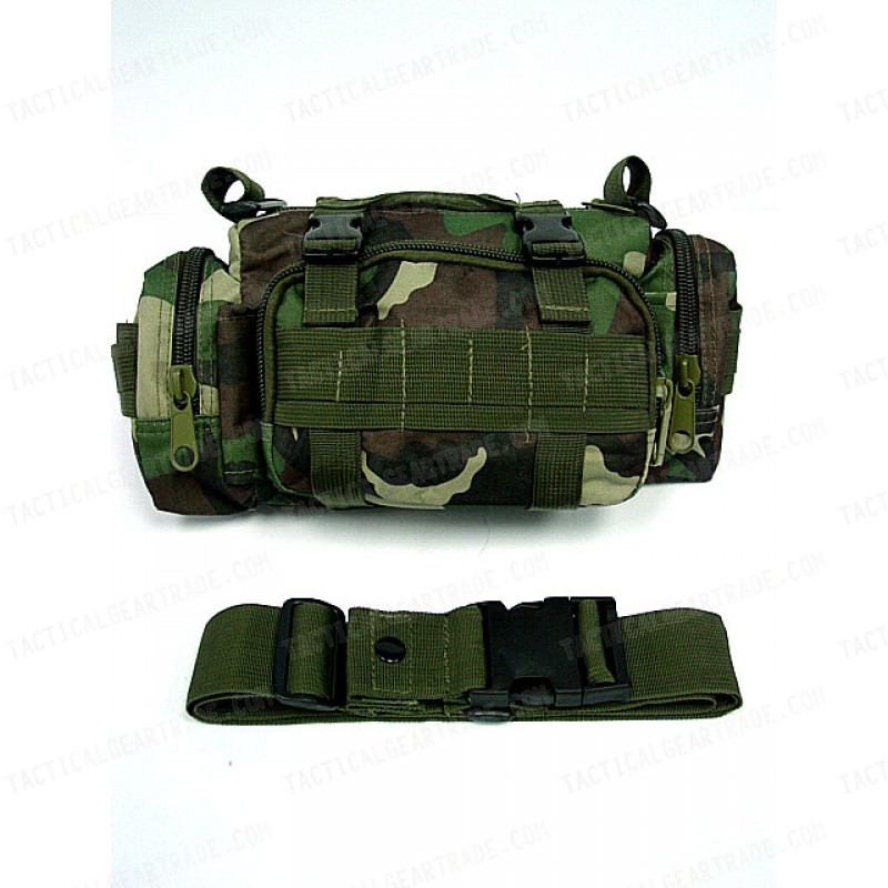 Molle Utility Shoulder Waist Pouch Bag Camo Woodland