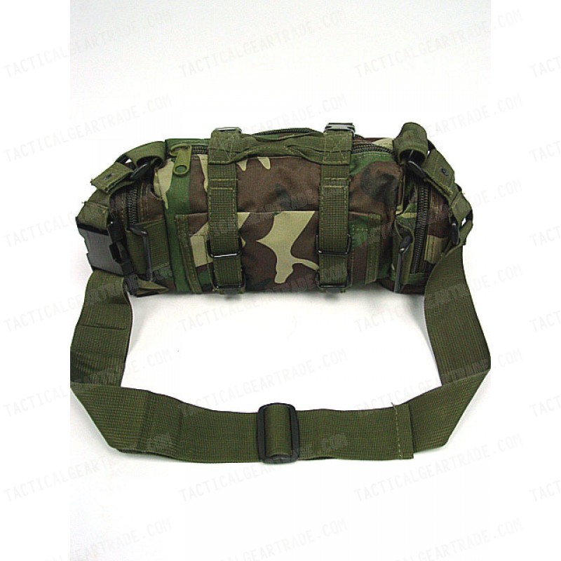 Molle Utility Shoulder Waist Pouch Bag Camo Woodland