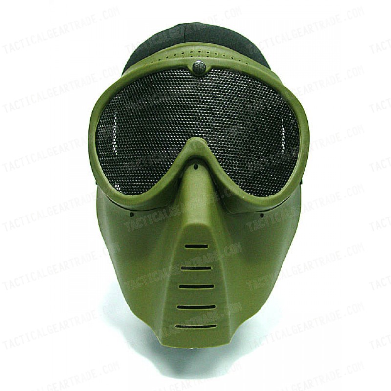 Airsoft Paintball Full Face No Fog Goggle Mask OD