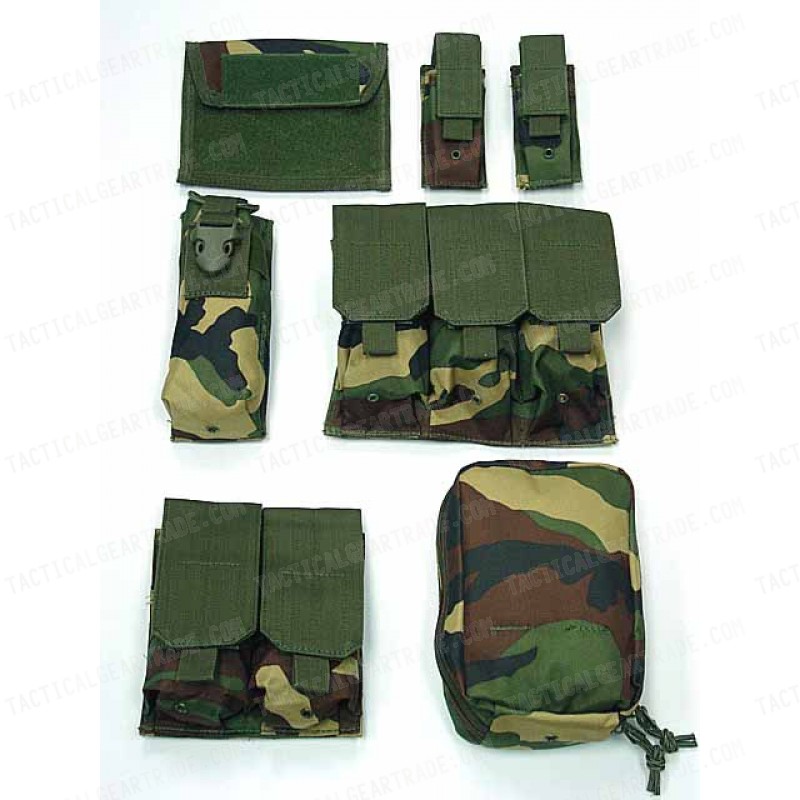 Molle Combat Strike Plate Carrier CIRAS Vest Camo Woodland